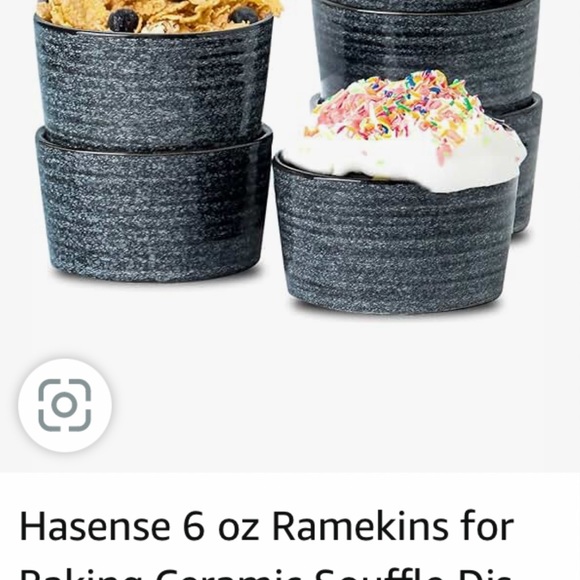 NWT (still in shipment box)Dessert bowls / Ramekins   Set of 6. Smokey grey - Picture 3 of 3